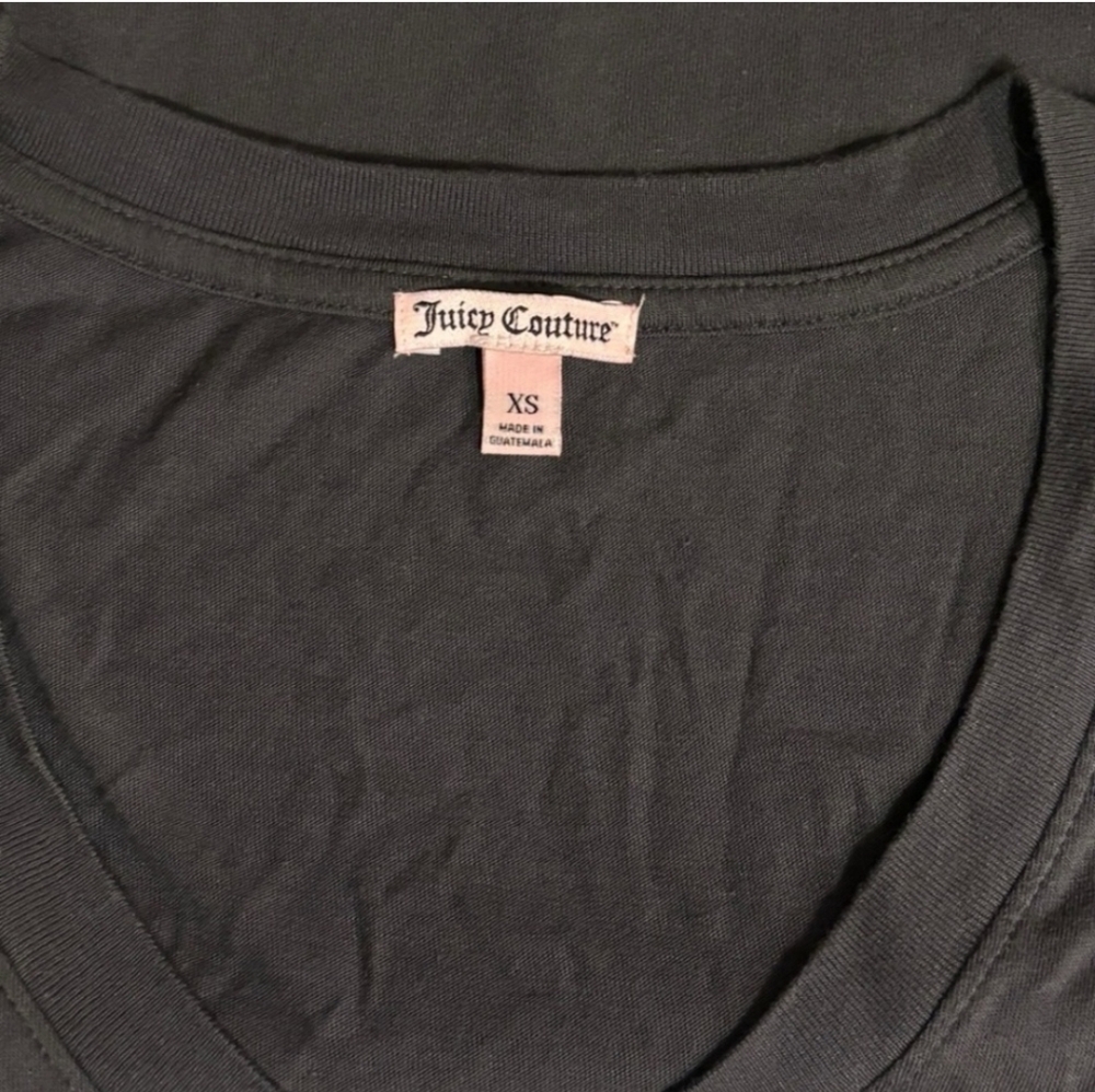 JUICY COUTURE V Neck Bling Spell Out Short Sleeve Shirt - Picture 5 of 7